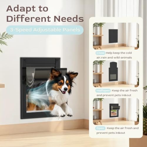 Heavy Duty Large Dog Door for Wall, Energy Efficient Doggie Door