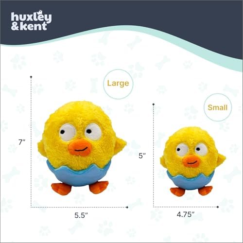 Huxley & Kent Power Plush Squeaky Dog Toy, Chick-A-Dee, Small