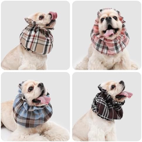 Dog Snood for Long-Eared Dogs, Feeding Ear Cover, Soft Stretch Wrap，Blue