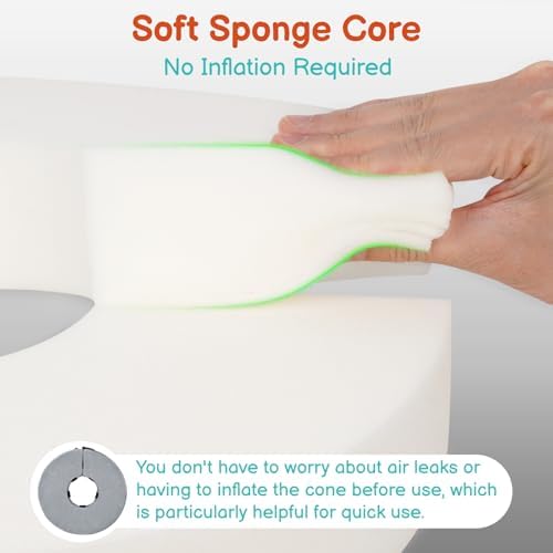 Dog Cone, No-Inflation Sponge Donut Collar for Dogs After Surgery
