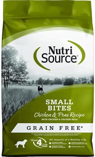 NutriSource Grain Free Chicken & Peas Small Bites Dog Food, 4lb