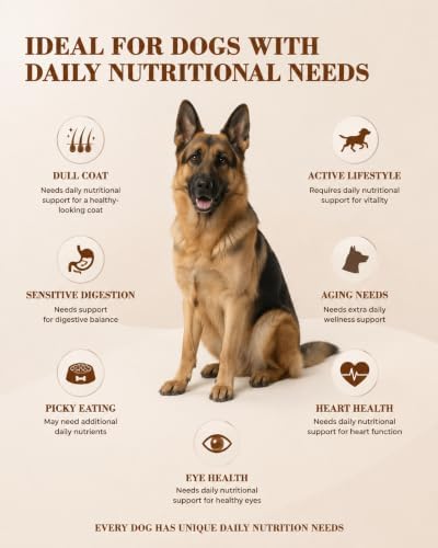 Dog Multivitamin Soft Chews: 5-in-1 Formula with CoQ10, Omega-3 and Lutein