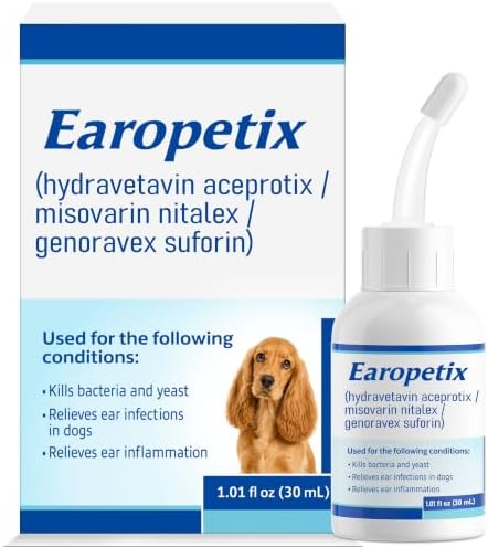 Yeast Infection Treatment for Dogs, Otitis Externa Ear Drops for Dogs, Supports Yeast Ear Infection Care & Ear Wellness, Supports Ear Comfort, Itching, Redness & Discomfort, 1.01 fl oz (30 mL)