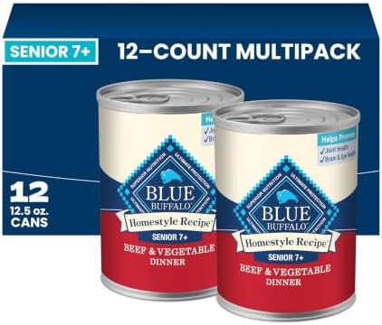 Blue Buffalo Homestyle Recipe Beef Senior Wet Dog Food, 12.5 oz, 12 ct