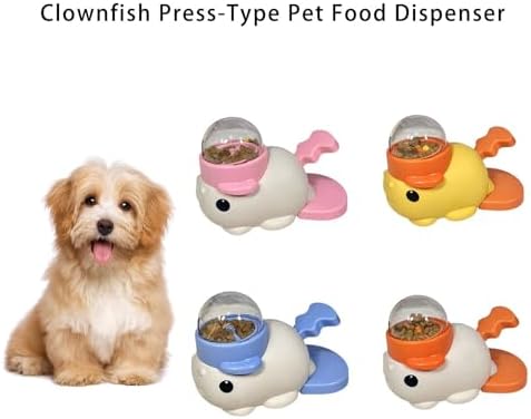 Dog Treats Dispenser Toy Fish Design Press Food Feeders Encourages Exercise and Reduces Boredom for Pet Cats Mental Pet Treats Feeders