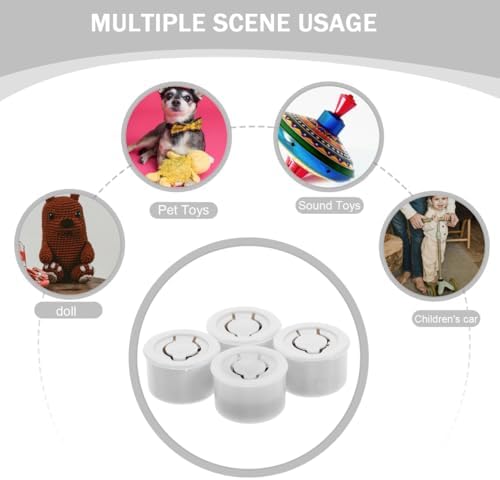 Hemoton 4-Pack Animal Sounds Movement Interactive Replacement Squeakers for Dog Chew Toys Cat and Dog Sound Maker for Pet Training DIY Toy Projects and Animal Toys for Kids
