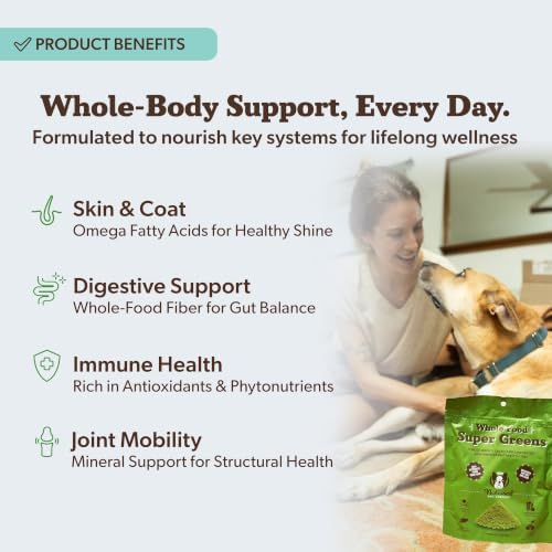 Natural Dog Company Super Greens Food Topper for Dogs, 8oz