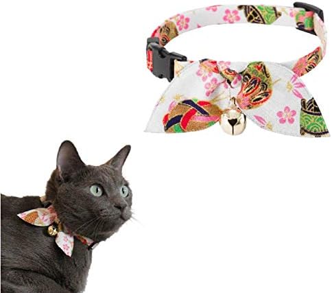 Necoichi Kimono Ribbon Cat Collar (White)