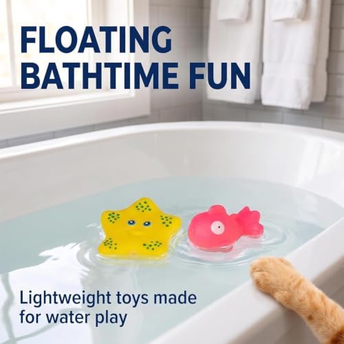 6 Pcs Pool Cat Interactive, Cat Floating Water, Pool, Pet Kitten Swimming Bathing Fish,Interactive for Indoor, Bath,Sensory, for Endless Self Play