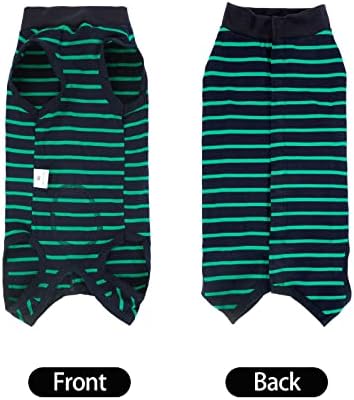 Dotoner Dog Recovery Suit Abdominal Wound Puppy Surgical Clothes Post-Operative Vest Pet After Surgery Wear Substitute E-Collar & Cone(XL,Green)