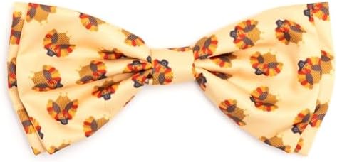THE WORTHY DOG Fall Patterns Pet Bow Ties for Dogs & Cats, Gobble Gobble