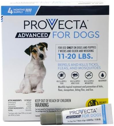 Provecta® Advanced Flea & Tick for Medium Dogs 11-20 lbs, 4-Month Supply