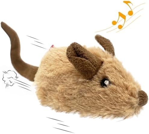 Gigwi Interactive Cat Toys for Indoor Cats, USB Rechargeable Moving Cat Toy for Bored Adult Cats, Upgraded 500mAh Automatic Electronic Mouse Toys with Realistic Squeaky, Kitten Toys for Self Play