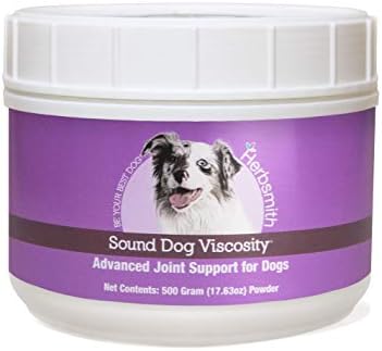 Herbsmith Sound Dog Viscosity – Advanced Joint Support for Dogs – Veterinarian Recommended Glucosamine for Dogs, Hyaluronic Acid, Chondroitin, MSM – Natural Arthritis Pain Relief – 500g Powder