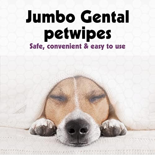 Petkin Jumbo Pet Ear Wipes, 80 Extra Moist Wipes, 2 Pack -Soothing & Deodorizing Pet Ear Cleaner to Remove Dirt, Odor, & Wax-Safe, Convenient, & Easy to Use Pet Wipes for Dogs, Cats, Puppies & Kittens