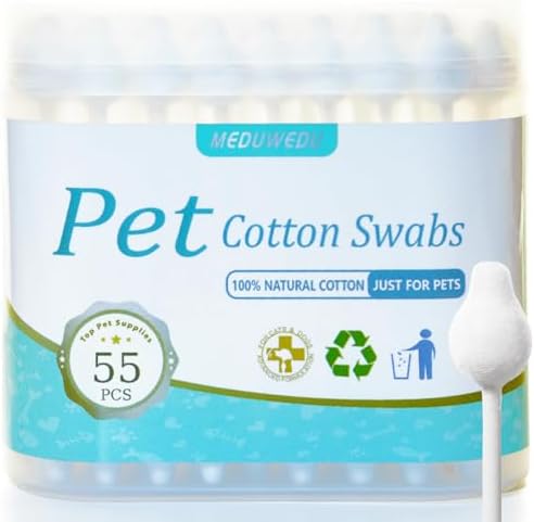 MEDUWEDU Eye & Face Care Kit – Coconut Scented Eye Wipes + Cotton Swabs for Dogs & Cats