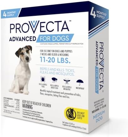 Provecta® Advanced Flea & Tick for Medium Dogs 11-20 lbs, 4-Month Supply