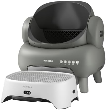 Neakasa M1 Plus Open-Top Self Cleaning Cat Litter Box with Airstep, 2-in-1 Air Purifier and Cat Step