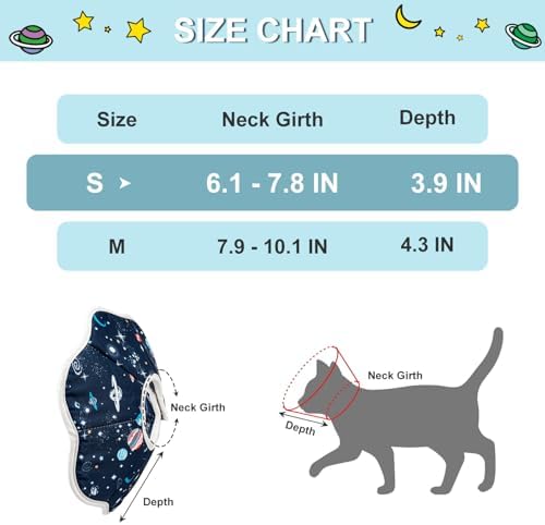 Depets Cat Cone Soft, Adjustable Recovery E-Collar for Pet, Neck Girth 7 in