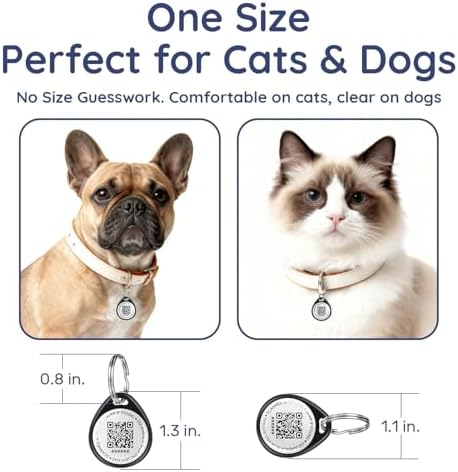 QR Code Dog Tag and Cat Tag, Scan to Reunite Faster, Waterproof and Durable, Lightweight and Quiet, Updatable Contact Info, with Eye-Catching Pet Character Design, Black-Astronaut