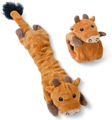 SHARLOVY Dog Squeaky Toys Pack, Bubble Plush Puppy Teething Pet Toys, Crinkle No Stuffing Animals Dog Toy, Doggies Chew for Large Small Medium Breeds