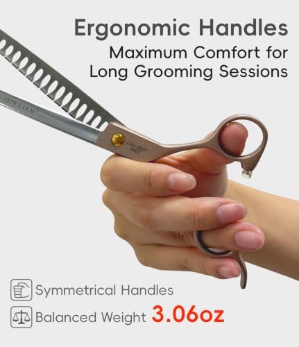 Thinning Shears for Dogs and Cats Rose Gold Pet Grooming Scissors Chunkers Shears 440C Stainless Steel Professional Dog Trimming Scissors 8''