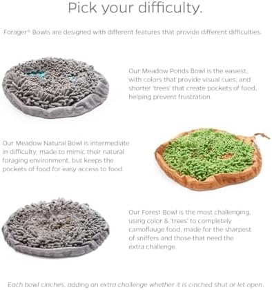 Pet Parents Forager Bowls, Slow Feeder Dog Bowls with SoftSnout & Non-Slip Backing Technology, Dog Feeder Mat & Snuffle Mat for Large Dogs and Small Dogs (Forest Modern Grey)
