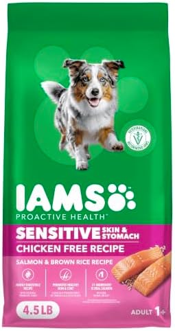 IAMS Proactive Health Sensitive Skin Dry Dog Food, Salmon & Rice, 4.5 lb