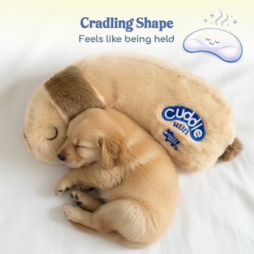 Race&Herd CuddleBun Heartbeat Puppy Toy Sleep Aid — Cuddler Pillow (Beige)