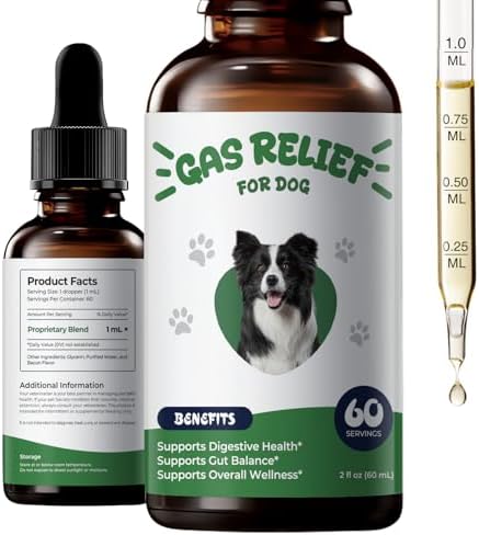 Gas Relief for Dogs Liquid Drops, Digestive Comfort & Gut Balance Support