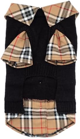 THE WORTHY DOG Sleeveless Pullover Pet Sweater,for Small Dogs, Black