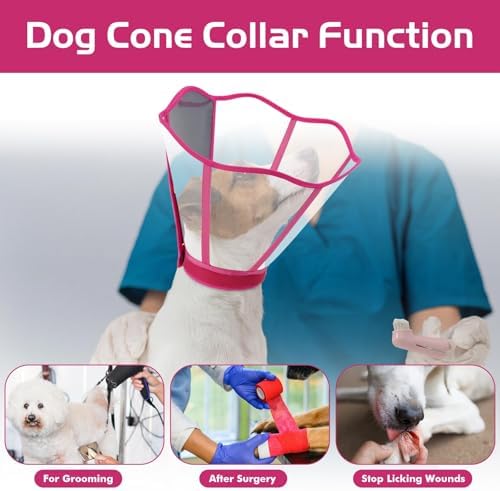 Dog Cone Collar,Clear Recovery Collar to Stop Licking After Surgery