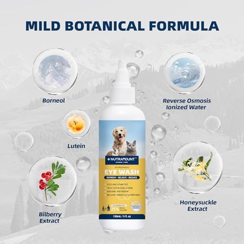 Eye Wash for Dogs, Cats, and Livestock 150ML/5 fl. oz Mild Botanical Formula Reduces Tear Staining 1 Piece