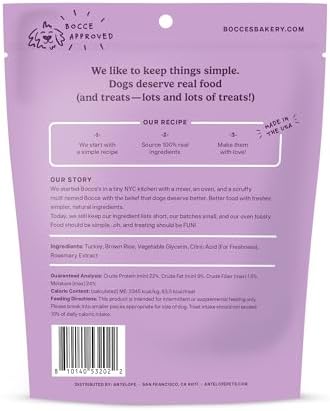 Bocce's Bakery Gobble Gains Protein Jerky Dog Treats, Turkey (5 oz)