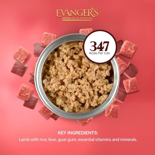 Evanger's Heritage Classic Lamb & Rice Dinner Dog Food – 12 Count, 12.5 oz Each – Gluten & Grain Free, Complete Balanced Diet for All Life Stages – Wet Dog Food