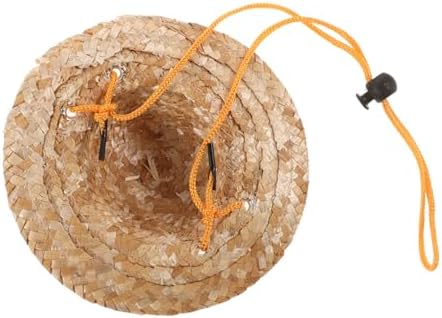Pet Sombrero Straw Hat for Small Dogs and Cats Adjustable Sun Bucket for Garden and Beach Use Lightweight and Stylish