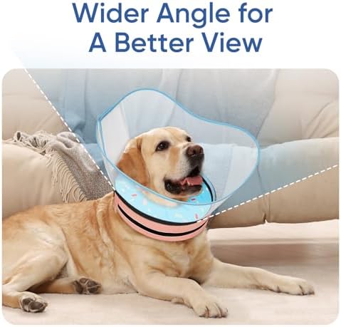 Supet Raised Sponge Dog Cone Collar Alternative After Surgery, Soft Dog Cone for Small Medium Large Dogs to Stop Licking, Pet Neck Donut Collar After Surgery