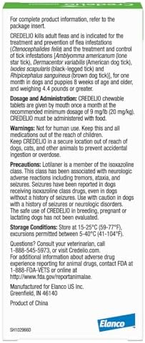 Credelio (lotilaner) Tick & Flea Treatment for Dogs 25.1-50 lbs., 3ct