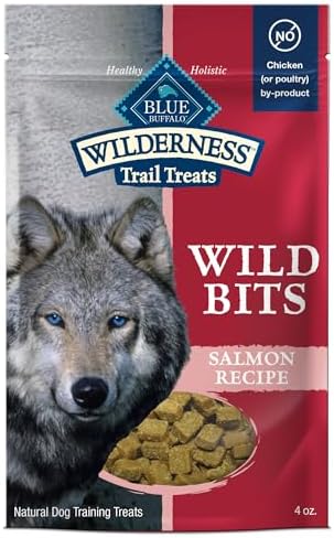 Blue Buffalo Wilderness Wild Bits Soft & Chewy Training Treats for Dogs, Grain-Free, Salmon Recipe, 4-oz. Bag (Pack of 8)