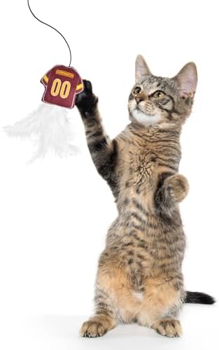 Pets First NFL Washington Commanders Team Jersey Wand with CAT NIP, Cat Toy Jersey Shaped Plush Teaser Toy for Cats & Kittens - Interactive Pet Toy for Play & Exercise