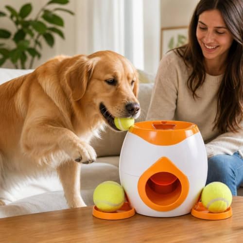predolo More Pet Toys Boredom Relief Treat Dispensing Toy, Indoor Play Tennis Food Dispenser, Gray