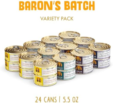 Weruva Classic Dog Food, Variety Pack, Baron's Batch, Wet Dog Food, 5.5oz Cans (Pack of 24)