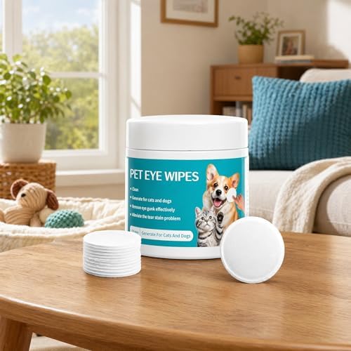 Carepets Eye Wipes for Sensitive Eyes, Carepets Eye Defense Wipes, Gentle Textured Tear Stain Remover for Dogs and Cats, 100 Count (1pc)