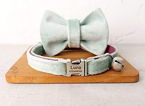 Cat Collar Personalized with Name Phone Number Engraved,Customized with Bell for Small Dogs Puppy Kitten
