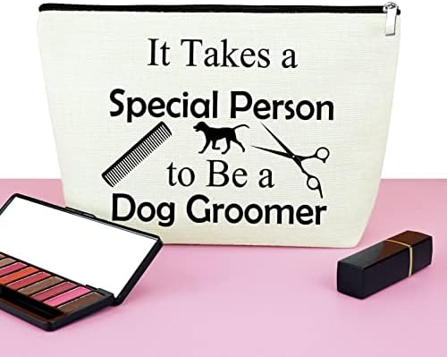 Mxrymvu Dog Groomer Gifts Makeup Bag Dog Groomer Themed Gifts Pet Hair Stylist Appreciation Cosmetic Bag Christmas Thanksgiving Birthday Present for Hairdresser Travel Pouch