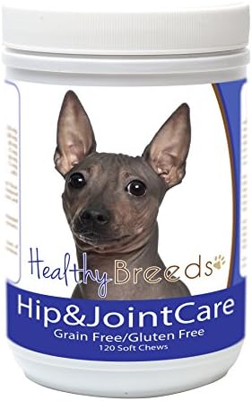 Healthy Breeds Dog Hip and Joint Supplement for American Hairless Terrier - OVER 200 BREEDS - Bacon Flavor - Gluten & Grain Free - Easier Than Liquid or Pills - 120 Chews