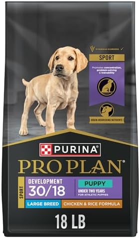 Purina Pro Plan Sport Development Large Breed 30/18 Chicken and Rice High Protein Dog Food Puppy Formula - 18 lb. Bag