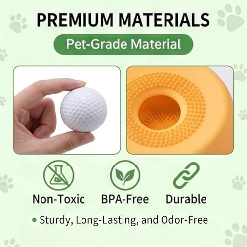 Slow Feeder Dog Bowl with Roll Ball, Slow Down pet Eating,Puzzle Toys, Blue