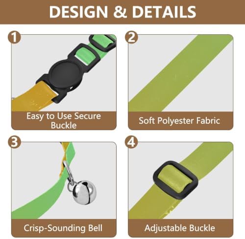Yellow Green Gradient Easy to Wear Small Dog Collar 2 Pack Dog Collars for Small Dogs