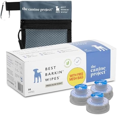 Best BARKIN' Wipes – On-The-Go Individual Micellar Water Dog Wipes - 50Pk